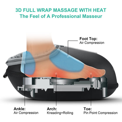 SoleRelief™ Pro | Shiatsu Foot Massager with Heat & Air Compression